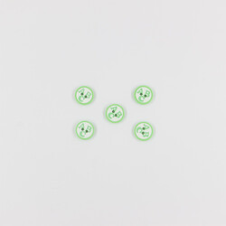 PUKKA - ABC Baskılı Bebe Düğme(5 Ad.)-Yeşil-No:4