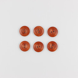 PUKKA - Ahşap Düğme(6 Ad.)-21mm-Koyu Renk-No:2