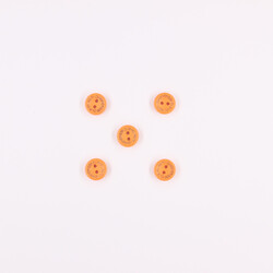 PUKKA - Ahşap Hand Made Renkli Düğme(5 Ad.)-15mm-No:-3 Oranj
