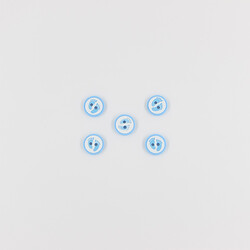 PUKKA - Ayak İzi Baskılı Bebe Düğme(5 Ad.)-Mavi-No:3
