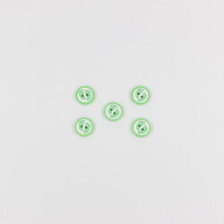 PUKKA - Ayak İzi Baskılı Bebe Düğme(5 Ad.)-Yeşil-No:4