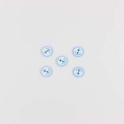 PUKKA - Çapa Baskılı Bebe Düğme(5 Ad.)-Mavi-No:3