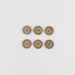 PUKKA - Coconut Desenli Düğme(6 Ad.)-20mm-No:3