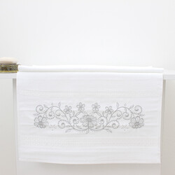FİESTA - FİESTA BUKLE NAKIŞLI GÜMÜŞ TAŞLI HAVLU/1 AD./50X90/300-1/Model E