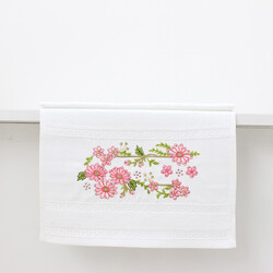 FİESTA - FİESTA HATMİ BUKLE NAKIŞLI TAŞLI HAVLU/30X50/807-1 Pembe