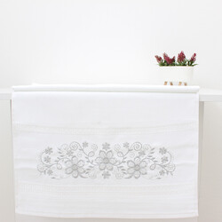 FİESTA - FİESTA KADİFE NAKIŞLI GÜMÜŞ TAŞLI HAVLU/1 AD./50X90/310-1/Model A