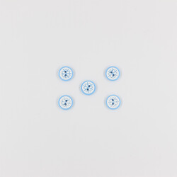 PUKKA - Kar Tanesi Bebe Düğme(5 Ad.)-Mavi-No:3