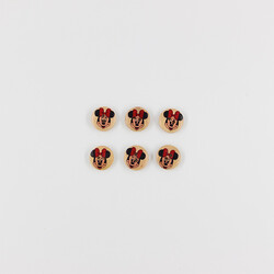 KARTOPU - Kartopu Mickey Mouse Baskılı Ahşap Düğme(6 Ad.)-15mm