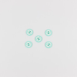 PUKKA - Kelebek Baskılı Bebe Düğme(5 Ad.)-Su Yeşili-No:6