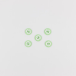 PUKKA - Kelebek Baskılı Bebe Düğme(5 Ad.)-Yeşil-No:4