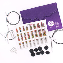 KNİTPRO - Knitpro Symfonie Deluxe Değiştirilebilir (13cm) Misinalı Şiş Seti