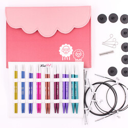 KNİTPRO - Knitpro Zing Deluxe Değiştirilebilir (13cm) Misinalı Şiş Seti